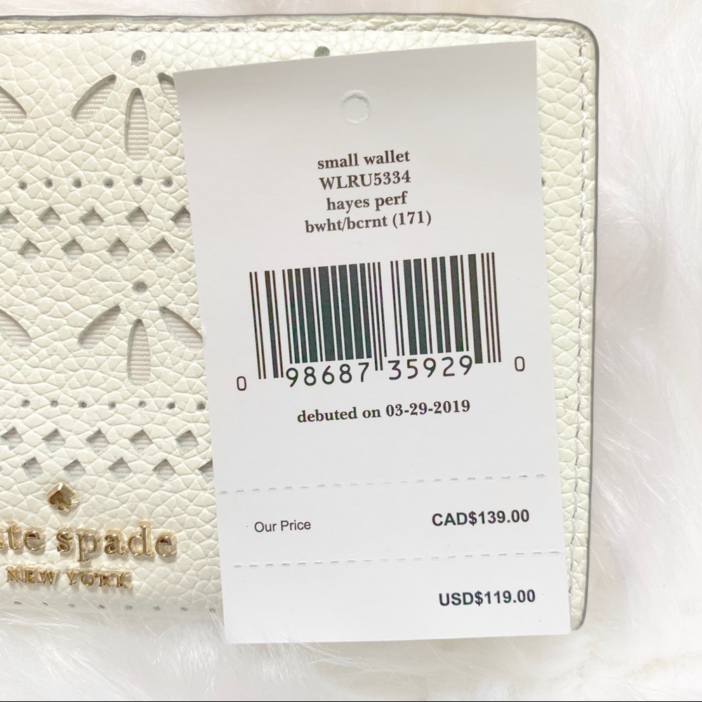 Kate spade small wallet Hayes perfect bright white - Picture 5 of 6